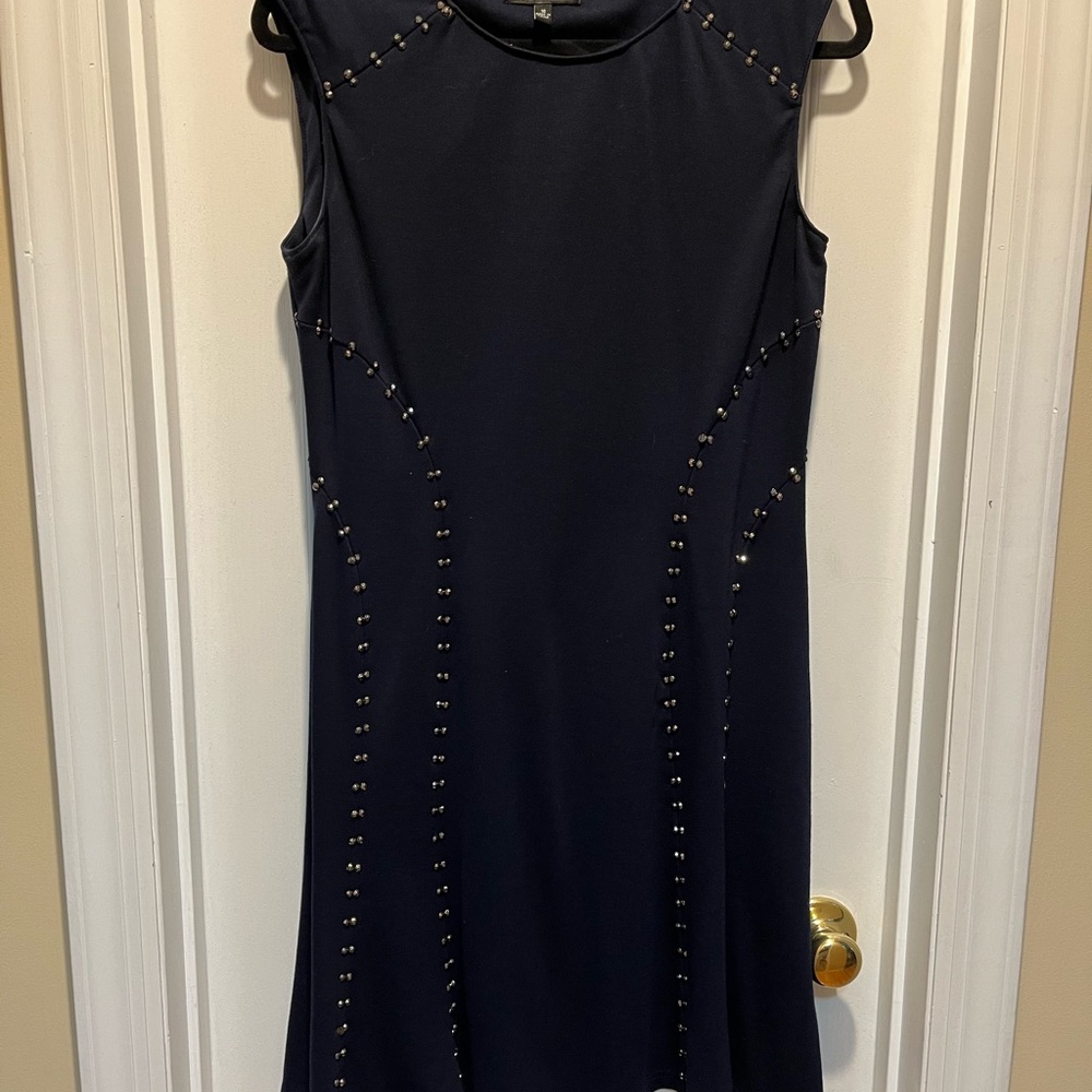 Aline Navy Blue Gem lined dress.